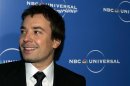 Newly named "Late Night" host Jimmy Fallon arrives at the NBC Universal Upfront in New York