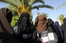 Female students at a rally in Manuba, west of Tunis, on December 8, 2011 call for female students to be allowed to wear the Muslim veil in class