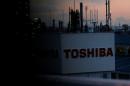 The logo of Toshiba Corp. is seen at the company's facility in Kawasaki, Japan