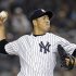 New York Yankees Kuroda pitches against the Boston Red Sox during their MLB game in New York