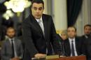 Tunisian Industry Minister Mehdi Jomaa takes an oath of office on March 13, 2013 at the Carthage Palace in Tunis