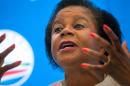 Mamphela Ramphele speaks at a press conference on January 28, 2014, in Cape Town