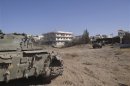 A view shows tanks and military vehicles that belonged to forces loyal to Syria's President Bashar al-Assad in Deraa
