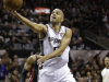 San Antonio Spurs' Tony Parker (9) shoots against the Miami Heat during the first half at Game 5 of the NBA Finals basketball series, Sunday, June 16, 2013, in San Antonio. (AP Photo/Eric Gay)