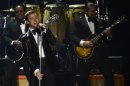 U.S. singer Justin Timberlake performs during the BRIT Awards at the O2 Arena in London