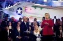 Democratic presidential candidate Hillary Clinton, with 'Today' show co-anchor Matt Lauer, left, speaks at the NBC Commander-In-Chief Forum held at the Intrepid Sea, Air and Space museum aboard the decommissioned aircraft carrier Intrepid, New York, Wednesday, Sept. 7, 2016. (AP Photo/Andrew Harnik)