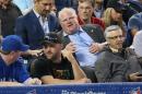 This July 24, 2013 photo shows Toronto mayor Rob Ford watching the Toronto Blue Jays MLB game against the Los Angeles Dodgers at Rogers Centre in Toronto, Ontario, Canada