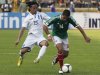 Mexico's Hernandez controls ball past Honduras' Espinoza during 2014 World Cup qualifying soccer match in San Pedro Sula