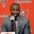 NFL football cornerback Darrelle Revis addresses the media while announcing that the Tampa Bay Buccaneers have acquired him from the New York Jets during an NFL press conference Monday, April, 22, 2013, in Tampa, Fla. The Buccaneers and Revis have agreed on a six-year contract. (AP Photo/Brian Blanco)