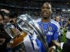 Drogba of Chelsea celebrates with the UEFA Champions League trophy after winning the final soccer match against Bayern Munich at the Allianz Arena in Munich