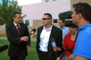 In this July 16, 2013 photo, Levi Chavez, 32, walks out of Sandoval District Court in Bernalillo, N.M., after a jury acquitted him of murdering his wife, 26-year-old Tera Chavez, in 2007 and making it look like a suicide. The jury's decision came after more than 10 hours of deliberations and a month long trial detailing Chavez's many affairs, charges of a botched investigation and allegations of a police cover-up. (AP Photo/Russell Contreras)