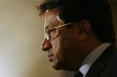 File photo shows former Pakistan President Pervez Musharraf meeting journalists after attending the CLSA Investors Forum in Hong Kong