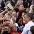 A copy of U.S. President Barack Obama's book "The Audacity of Hope" is held by a supporter looking for an autograph during a campaign rally at George Mason University in Fairfax
