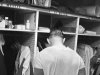FILE- In this Sept. 29, 1963 file photo, St. louis Cardinals' Stan Musial takes off his uniform in the clubhouse as he completes his playing career after a baseball game against the Cincinnati Reds in St. Louis. Musial, one of baseball's greatest hitters and a Hall of Famer with the Cardinals for more than two decades, died Saturday, Jan. 19, 2013, the team announced. He was 92. (AP Photo/File)