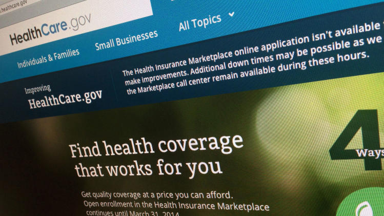 This photo taken Nov. 29, 2013 shows a part of the HealthCare.gov website, photographed in Washington. Even though the government’s health care website may be fixed, a new poll finds that President Barack Obama’s insurance markets haven’t impressed most consumers. Although negative perceptions of the health care rollout have eased, a new Associated Press-GfK poll finds that two-thirds of Americans say things still aren’t going well. (AP Photo/Jon Elswick)