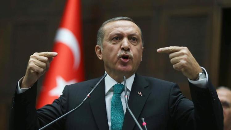 Turkey's Prime Minister Recep Tayyip Erdogan delivers a speech to parliament in Ankara on January 14, 2014