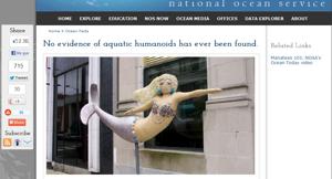 "Sin evidencias de humanoides acuaticos", dice el NOAA