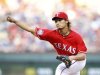 Texas Rangers starting pitcher Yu Darvish pitches against the Oakland Athletics in Arlington, Texas