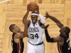 Boston Celtics' Pierce drives to the net between Miami Heat's Battier and Wade during the sceond half in Game 3 of their Eastern Conference Finals NBA basketball playoffs in Boston