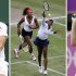 FILE - This combination of file photos shows, from left, Monica Seles on Aug. 28, 1995, Novak Djokovic on Aug. 18, 2012, Rafael Nadal on June 26, 2012, Serena and Venus Williams on Aug. 4, 2012, Maria Sharapova on Aug. 4, 2012, Victoria Azarenka on Aug. 1, 2012, and Jimmy Connors on Sept. 5, 1991. Fans can look forward to a variety of grunts, shrieks and hoots as the start of the U.S. Open tennis tournament approaches on Monday, Aug. 27, in New York. Noisemaking competitors have stirred reactions from tennis enthusiasts and opposing competitors alike, causing governing bodies to look for ways to regulate the sound level. The Associated Press takes a look at offenders past and present, the hindrance rule, and how to tame the grunters. (AP Photos, File)