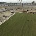 An aerial view shows a new planted grass at the Maracana Stadium, which is undergoing renovation for the 2014 World Cup, in Rio de Janeiro