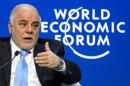 Iraqi Prime Minister Haider al-Abadi delivers a speech at the World Economic Forum annual meeting on January 23, 2015 in Davos, Switzerland