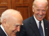 U.S. Vice President Joe Biden, right, smiles with Greek President Karolos Papoulias in Athens, Monday, Dec. 5 2011. Biden has begun meetings with political leaders in Greece, at the start of a crucial week for the future of the debt-saddled eurozone. (AP Photo/Orestis Panagiotou, Pool)