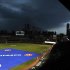 Storm clouds move over Wrigley Field delaying the start of a baseball game between the Pittsburgh Pirates and Chicago Cubs, Monday, Sept. 17, 2012, in Chicago. (AP Photo/Jim Prisching)