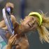 Maria Sharapova, of Russia, serves to Sara Errani, of Italy, during their match at the BNP Paribas Open tennis tournament, Wednesday, March 13, 2013, in Indian Wells, Calif. (AP Photo/Mark J. Terrill)