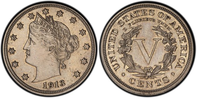 This image provided by Heritage Auctions shows an authentic 1913 Liberty Head nickel that was hidden in a Virginia closet for 41 years after its owners were mistakenly told it was a fake. The nickel is one of only five known and expected to sell for $2.5 million or more in an auction conducted by Heritage Auctions in the Chicago suburb of Schaumburg, Ill., on April 25, 2013. (AP Photo/courtesy of Heritage Auctions.)