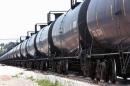 A crude oil train moves past the loading rack at the Eighty-Eight Oil LLC's transloading facility in Ft. Laramie