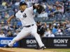 New York Yankees' Kuroda pitches to the Toronto Blue Jays in their MLB American League baseball game in New York