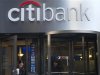 People exit a Citibank branch in New York