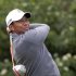 Tiger Woods of the US tees off on the 14th tee during the third round of the Memorial Tournament at Muirfield Village Golf Club in Dublin