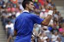 Novak Djokovic, of Serbia, reacts after winning a point against Andreas Seppi, of Italy, during the third round of the U.S. Open tennis tournament, Friday, Sept. 4, 2015, in New York. (AP Photo/Matt Rourke)
