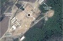 This May 26, 2013 satellite image taken by Astrium, and annotated and distributed by 38 North shows an unfinished new launch pad, center, at the Tonghae facility in North Korea. An eight-month construction standstill at the North Korean site meant to launch bigger and better long-range rockets may signal Pyongyang is slowing or even stopping development of larger rockets, according to a new analysis of recent satellite imagery. (AP Photo/Astrium - 38 North) CREDIT MANDATORY