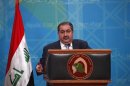 Iraq's Foreign Minister Hoshiyar Zebari speaks during a news conference in the headquarters of the foreign ministry in Baghdad