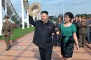 File photo of North Korean leader Kim Jong-Un and his wife Ri Sol-Ju attending opening ceremony of the Rungna People's Pleasure Ground on Rungna Islet along Taedong River in Pyongyang