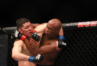 Nick Diaz (L) was defeated by Anderson Silva in January. (Getty)