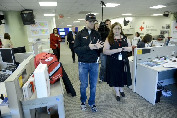 Denny Hamlin Makes A Pit Stop To Tour The Red Cross Disaster ...