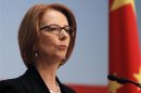 Australia's PM Gillard delivers a speech at the China's Executive Leadership Academy in Shanghai