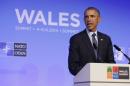 U.S. President Barack Obama holds a news conference at the conclusion of the NATO Summit at the Celtic Manor Resort in Newport, Wales