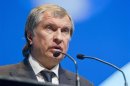 Rosneft President and Chairman of the Managing Board Sechin speaks during the IHS CERAWeek energy conference in Houston