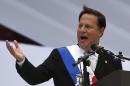 Panama's new President Juan Carlos Varela delivers a speech during the inauguration ceremony on July 1, 2014 in Panama City