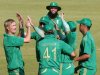 South Africans celebrate a wicket against Zimbabwe at the weekend