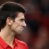 Djokovic of Serbia reacts during his match against Querrey of the US during the Paris Masters tennis tournament in Paris