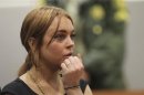 Actress Lindsay Lohan attends a probation violation hearing at Airport Branch Courthouse in Los Angeles