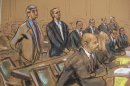 Courtroom sketch of SAC Capital attorney Klotz and general councel Nussbaum in federal court in New York