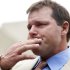 Former Major League Baseball pitcher Roger Clemens holds back tears as he talks to the media outside federal court in Washington, Monday, June 18, 2012, after his acquittal on charges of lying to Congress in 2008 when he denied ever using performance-enhancing drugs. (AP Photo/Manuel Balce Ceneta)