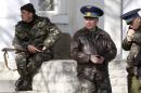 Colonel Yuliy Mamchur, the commander of a Ukrainian air base, is seen in the Crimean town of Belbek near Sevastopol